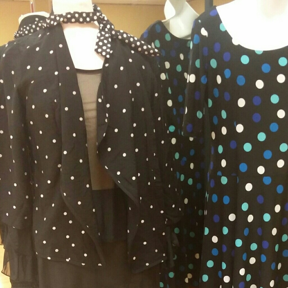 Polka dot open front jacket